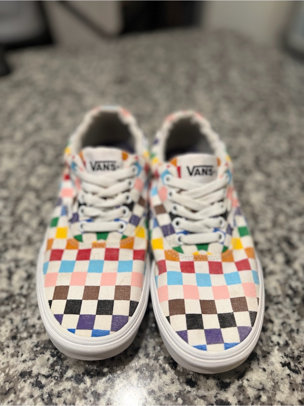Vans Multicolor Checkerboard Low-Top Sneakers - White Trim